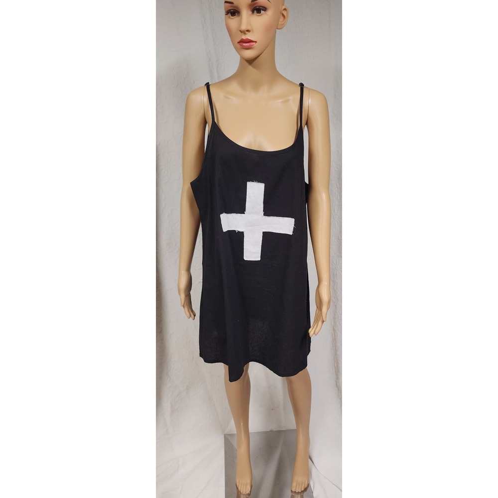 Summer Dress/ Cover-Up black with cross design